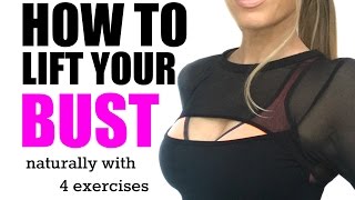 HOW TO NATURALLY LIFT YOUR BUST  with these 4 moves you can firm lift and tone START NOW [upl. by Aeduj]