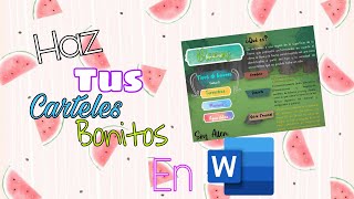 Como crear Carteles bonitos en Word [upl. by Florina285]