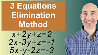 Solving Systems of 3 Equations Elimination [upl. by Fenton500]