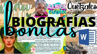 Biografías Bonitas en WordFernanda🌺💜 [upl. by Sollows]