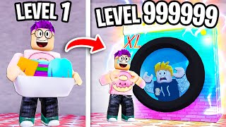 Can We Build A MAX LEVEL WASHING MACHINE In ROBLOX LAUNDRY SIMULATOR RAREST MACHINE UNLOCKED [upl. by Ramirol910]