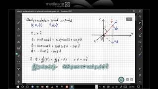 Velocity and acceleration in spherical coordinate system [upl. by Schiffman]