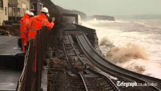 Dawlish as sea wall collapses [upl. by Alfi354]