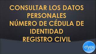 Ecuador Consultar Número de Cédula de Identidad Registro Civil Estado Civil Gratis [upl. by Rehpatsirhc]