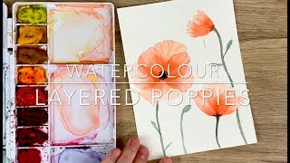 Watercolour Layered Poppies [upl. by Nednarb372]