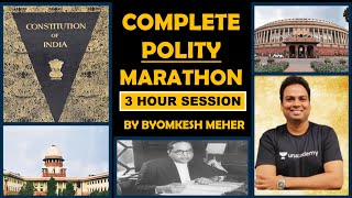 Complete Indian Polity for PRELIMS 2020  Marathon Session  UPSC CSE 20202021  Byomkesh Meher [upl. by Aiahc]