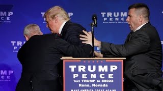 Donald Trump rushed off stage during rally in Nevada [upl. by Akimyt797]