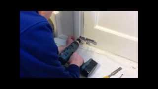 How to fit a door lock  sliding bolt [upl. by Ayanahs]