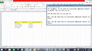 Calculate employee tenure in months or years in Excel [upl. by Kristian]