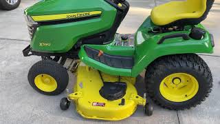 John Deere X580 X590 Transaxle Transmission Oil Fluid Change  No Deck Removal Needed X500 [upl. by Nefen]