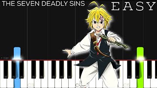 Nanatsu no Taizai OP 1  Netsujou no Spectrum  EASY Piano Tutorial [upl. by Ettenrahc669]