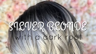 HOW TO DO A PAINT BETWEEN  SILVER BLONDE WITH A DARK ROOT [upl. by Naelopan]