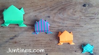 Rana de papel saltarina origami para niños [upl. by Drarig29]