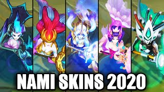 All Nami Skins Spotlight League of Legends [upl. by Kimmie167]