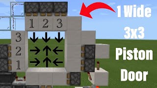 Minecraft Bedrock 1 Wide 3x3 Piston Door  Tutorial [upl. by Annawyt840]