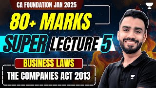 Super Lecture 5  The Companies Act 2013  CA Foundation Jan 25  Business Laws  CA Shashank Saboo [upl. by Duaner121]