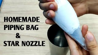 How to make Piping Bag and Star Nozzle at HomeDIY [upl. by Fleda]