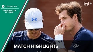 MurrayMurray Great Britain vs MahutTsonga France  Davis Cup Highlights  ITF [upl. by Nauqal]