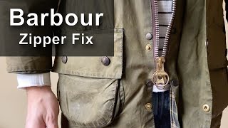 How to fix your Barbour jacket zipper when its stuck [upl. by Ynnep]