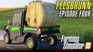 BALING ON FELSBRUNN  Lets Play Farming Simulator 19  Episode 4 [upl. by Ybbob]