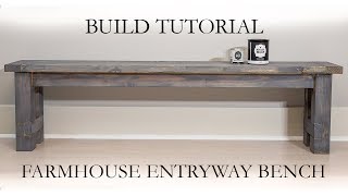 Farmhouse Entryway Bench DIY [upl. by Lois]