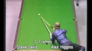 Unusual shot by Alex Hurricane Higgins to beat Steve Davis  Snooker [upl. by Auohc]