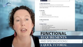 Functional Requirements and Specifications A Quick Tutorial [upl. by Yssenhguahs]