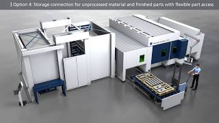 TRUMPF Laser cutting TruLaser Center 7030 – Storage connection options [upl. by Llerryt]