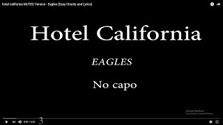 hotel california MUTED Version  Eagles Easy Chords and Lyrics [upl. by Reba]