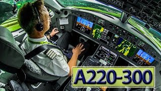 Piloting the new AIRBUS A220 out of London [upl. by Anial]