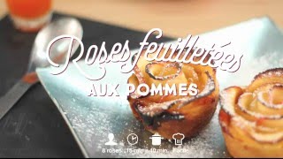 Pétales de Pommes en Feuilleté  CuisineAZ [upl. by Eicram]