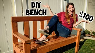 DIY Redwood 2X4 Outdoor Bench Simple Building Plans and Instructions [upl. by Leventis]