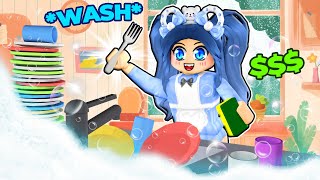 Washing EXPENSIVE Dishes in Roblox [upl. by Aramoy]