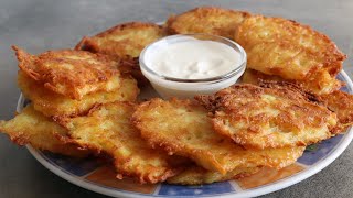 Einfaches KARTOFFELPUFFER Rezept  Knusprige REIBEPLÄTZCHEN  LeckerTV [upl. by Lapo]