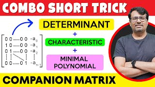 Matrices and Determinants Short Trick  Characteristic amp Minimal Polynomial  Companion Matrix [upl. by Elmina]