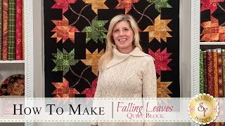 How to Make the Falling Leaves Quilt Block  a Shabby Fabrics Quilting Tutorial [upl. by Doowle]