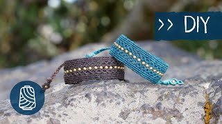 Breites Makramee ARMBAND  Anleitung  DIY Tutorial [upl. by Earleen713]