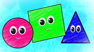 The Shapes Song  Learn Shapes  Crayons Nursery Rhymes  Kids Songs For Children [upl. by Aufa982]