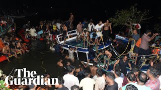 India at least 22 dead after tourist boat overturns in Kerala state [upl. by Rosemonde779]