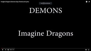 Imagine Dragons Demons Easy Chords and Lyrics 3rd [upl. by Onek]