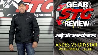 Alpinestars Andes V3 Drystar Waterproof Jacket Review  Sportbike Track Gear [upl. by Schiff239]