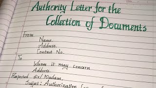 AuthorizationAuthority Letter for the collection of documents [upl. by Joappa]