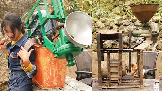 女汉子帮村民修复玉米磨粉机！👍 A Talented Girl helped the villagers repair the corn mill｜林果儿 [upl. by Aciretal176]