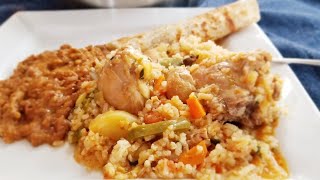 HOW TO MAKE ARROZ CON POLLO with vegetablesMEXICAN CHICKEN AND RICE with vegetables ❤ [upl. by Keverian]