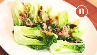 Baby Pak Choi with Oyster Sauce  Chinese Blanched Vegetables Nyonya Cooking [upl. by Fiora590]