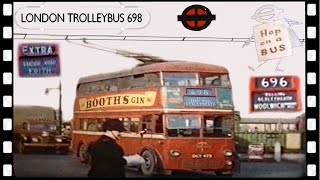 TROLLEYBUS 698 WoolwichBexleyheath London 1959 [upl. by Lledyr]