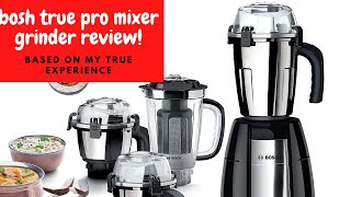 Bosch TrueMixx Pro Mixer Grinder  4 Jars MGM8842MIN 1000 Watts Review Bosch Appliances  India [upl. by Mcnair]