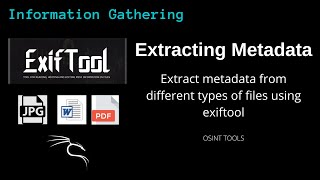 Extracting metadata from files using exiftool  Information Gathering [upl. by Seaman51]