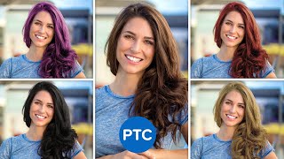 How To Change Hair Color in Photoshop  EASY Yet POWERFUL Technique [upl. by Weasner]