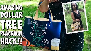 Make A Tote Bag Using just TWO DOLLAR TREE PLACEMATS dollar tree hack 🌟GENIUS🌟 [upl. by Corrine]